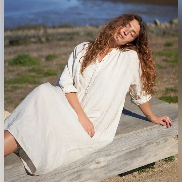 CP Shades Linen Dress in Sand - Picture 5 of 9